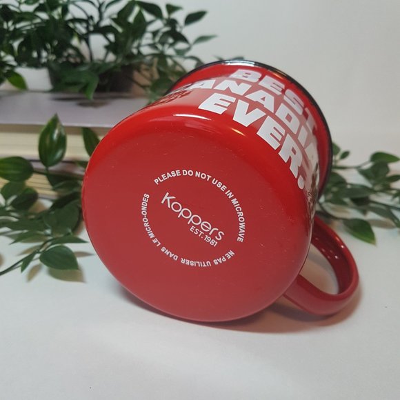 Koppers Best Canadian Ever Mug Teacup Camping Tin Cup Canada Red White - Picture 7 of 10